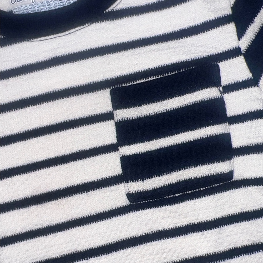 Cat & Jack Navy and White Striped Long Sleeve Tee - Picture 3 of 7